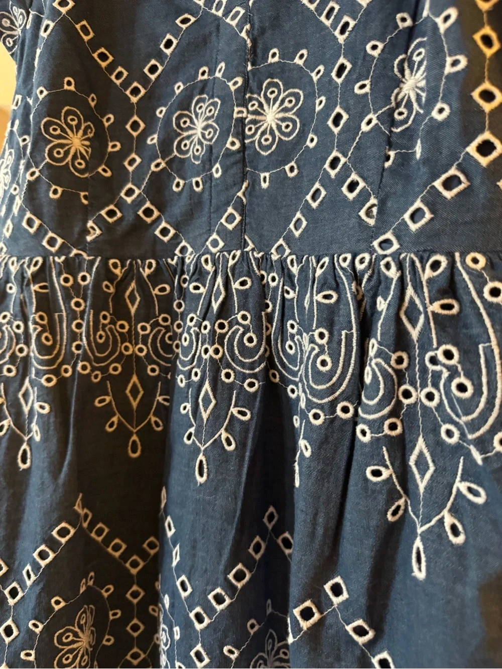 NWT J Jill Blue Embroidered Cotton Midi Dress Size S - Picture 5 of 6